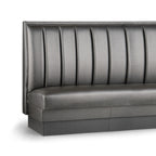 Thumbnail image #1 for JustChair Manufacturing JBSB-UCH-48-GR2 48"H Upholstered Banquette Booth with Vertical Channel Back and Lumbar Support