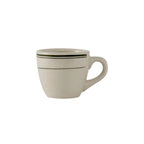 Thumbnail image #1 for Tuxton China Green Bay TGB-035 Ceramic Demitasse Cup, 3-1/2 oz, American White with Green Band Case of 3 Dozen