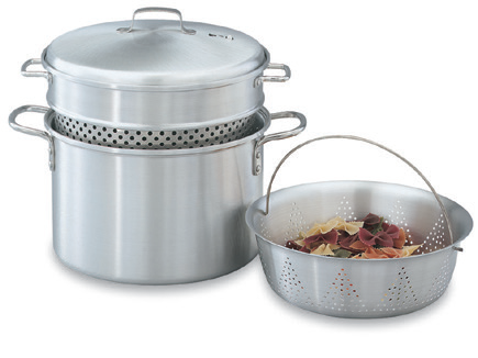 Product image #3 for Wear-Ever 8 Qt 3004 Aluminum Pasta Cooker / Vegetable Steamer Set