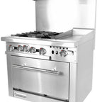 Thumbnail image #2 for Connerton CN36-4-12G 36-Inch Gas Commercial Range, 4 Open Burners, 12-Inch Griddle, Standard Oven