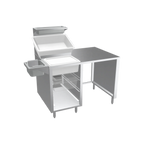 Thumbnail image #1 for Winholt Equipment SSBC-3350-3R-ZPC-KT Chicken Breading Work Station with Side Table, 33.25"W x 50"D x 55"H, all welded stainless steel construction