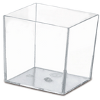 Thumbnail image #1 for JB Prince Comatec R874 2 Disposable Mini Bowl, 2 oz, Square Transparent Plastic, Recyclable