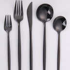 Thumbnail image #1 for Kadra Kitchenware Vikko Dine VF-15-VB-SET 20-Piece Flatware Set, Service for 4, Black Mirror Finish, 18/10 Stainless Steel