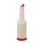 Thumbnail image #1 for TableCraft Products PourMaster 8032R Quart Pour Bottle with Easy-Grip Neck, Red Pour Spout and Cap Case of 12