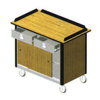 Thumbnail image #1 for Lakeside Manufacturing 690-20 Hydration/Nutrition Cart, Stainless Steel & Laminate, 2 Drawers, Shelf Storage & Sliding Doors