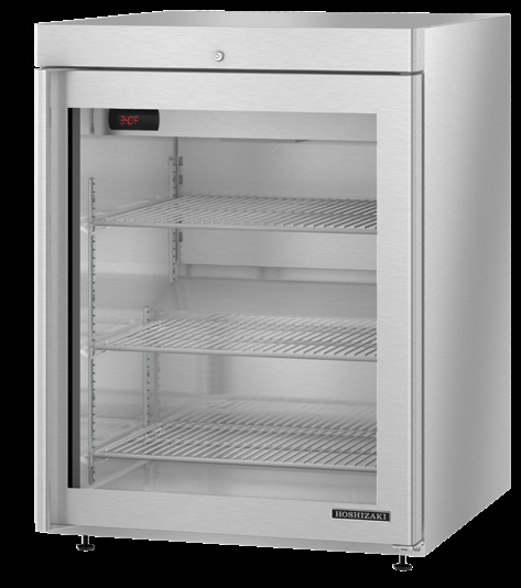 Product image #8 for Hoshizaki Compact 24-Inch Undercounter Glass Door Reach-In Refrigerator, 3.87 Cu. Ft., Self-Contained Rear-Mounted, Stainless Steel