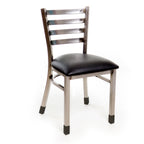 Thumbnail image #1 for JustChair Manufacturing Industrial Collection M20118-CC-PS Ladder-Back Side Chair with Upholstered Seat, Clear-Coat Welded Steel Frame