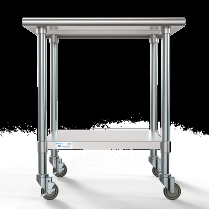 Product image #5 for KoolMore 30 x 30 Inch 18-Gauge 304 Stainless Steel Corner Work Table with Undershelf and Locking Casters