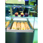 Thumbnail image #1 for RPI Industries Vienna VSDD1-20-R-SQ Ambient Pastry Display Case, 18-3/4"W, Squared Glass, 1 Fixed Shelf, Stainless Steel