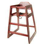 Thumbnail image #1 for AllPoints Foodservice Parts & Supplies 86299 Restaurant High Chair, 27-1/2 in H, Hardwood, Mahogany Finish, Safety Strap