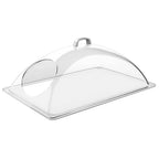 Thumbnail image #1 for Libbey APS Germany - Covers APS 11028 Clear Plastic GN 1/1 Domed Tray Cover with Short-Side Cutout, 21-3/8 x 13-1/4 x 8-1/8 in