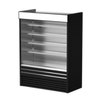 Thumbnail image #1 for Turbo Air TOM-60EBS-N Vertical Open-Air Display Merchandiser, 60"W, Self-Contained Refrigeration, 4 Solid Shelves, Black Exterior