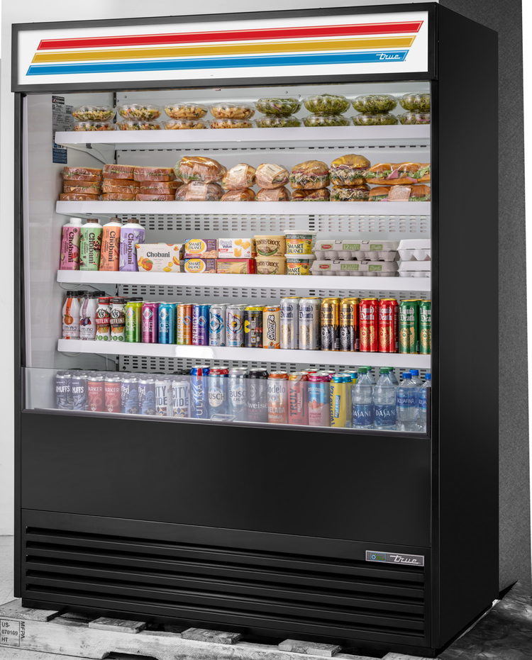 Product image #5 for True 60-Inch Vertical Open Air Merchandiser Refrigerator, Self-Contained R290, Black Exterior