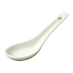 Thumbnail image #1 for Winco ASS-55-AW Porcelain Asian Soup Spoon, American White, 5-1/2"L x 2"W x 1/2"H Case of 6 Dozen
