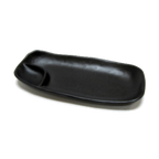 Thumbnail image #1 for G.E.T. Ore - EGS JW4031-B Rectangular Two-Compartment Melamine Tray, Black, 7-1/2"L x 4-1/2"W x 3/4"H Case of 6