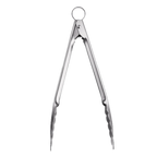 Thumbnail image #1 for Browne USA Foodservice 57577 Stainless Steel Tongs, 9-1/2", Push/Pull Locking Mechanism, Hanging Loop, Dishwasher Safe