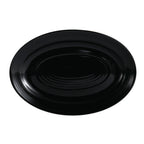 Thumbnail image #1 for CAC China Tango TG-13-BLK Porcelain Oval Platter, 11-3/4" x 8" x 1-1/4"H, Embossed Rim, Black 1 Dozen