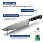 Thumbnail image #2 for Tramontina USA, Inc. 80008-038DS 6-Inch Forged Stainless Steel Utility Knife with Black Nylon Handle