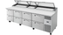 Thumbnail image #1 for True Spec Series 4-Section Pizza Prep Table with 8 Drawers and R290 Refrigerant