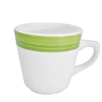 Thumbnail image #1 for CAC China Rainbow R-1-G Green Ceramic Coffee Cup, 7-1/2 oz., Non-Stackable Case of 3 Dozen