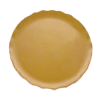 Thumbnail image #1 for Thunder Group Pearl RF1018G Gold Melamine Plate, 18" Round, Scalloped Edge Case of 8