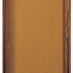 Thumbnail image #1 for AARCO Products WBC3624R Enclosed Bulletin Board, Walnut-Stained Red Oak Frame, Cork Back Panel, 24"W x 36"H, 1 Swing Door