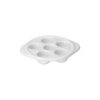 Thumbnail image #1 for Steelite International Diversified Ceramics DCI25UW Ceramic Escargot Dish, 6 Holes, 5-inch, Lug Handled, Ultra White Case of 2 Dozen