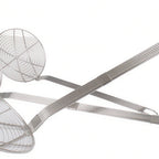 Thumbnail image #2 for JB Prince U622 14 Stainless Steel Spiral Wire Skimmer, 5-1/2" Round Bowl, 15"L, Hook Handle