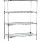 Thumbnail image #1 for Metro Super Erecta SA-3636C-63-S4 Super Adjustable Wire Stationary Starter Shelving Unit, 36"W x 36"D x 63"H, 800 lb. capacity per shelf, 2000 lb.