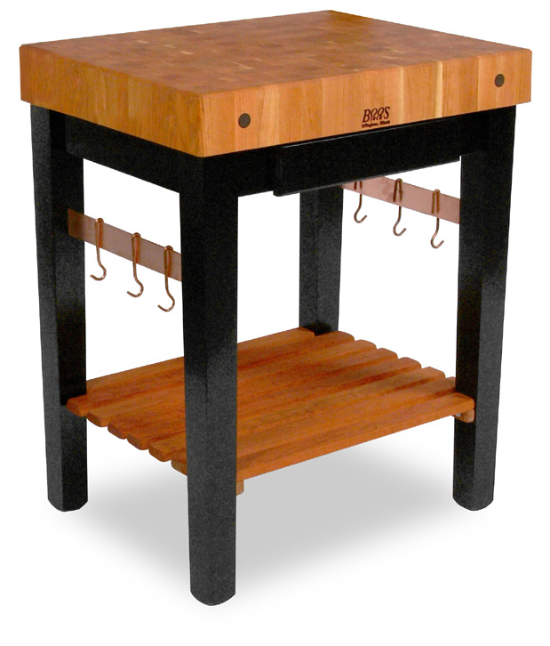 Product image #4 for Rouge et Noir Pro Prep Bloc 30 x 24-Inch Stationary American Cherry End Grain Butcher Block Work Table