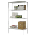 Thumbnail image #1 for 1880 Hospitality Focus Foodservice FG086SS Stainless Steel Stationary Wire Shelving Post, 86 in, 1 in Grooves Case of 4