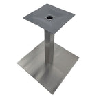 Thumbnail image #1 for G & A Commercial Seating GS Series GS1818UMB Stainless Steel Table Base, 18 x 18 in. Spread, 3 in. Column, Dining Height, Umbrella Hole