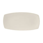 Thumbnail image #1 for Tuxton China Napa AMU-553 Rectangular Ceramic Plate, 14 x 8 in, Rolled Edge, Tapered Ends 1 Dozen