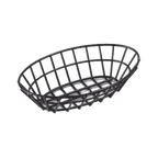Thumbnail image #1 for G.E.T. Clipper Mill 4-34412 . . Oval Iron Grid Serving Basket, Black Polyethylene Coated, 9-3/4 x 6-1/4 x 2-1/4 in Case of 24