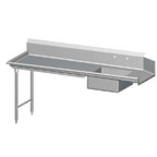 Thumbnail image #1 for Pacific Stainless Products DTSS72-14-L Soiled Dish Table, Left-to-Right, 72"W, 14-Gauge 304 Stainless Steel, 10"H Backsplash