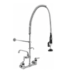 Thumbnail image #1 for Component Hardware Encore KL53-1000-AF2 Wall-Mount Pre-Rinse Assembly, 8" Centers, Compression Valves, Lever Handles, 8" Add-On Faucet