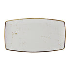 Thumbnail image #1 for Tuxton China Artisan Geode GGAR553 Rectangular Porcelain Platter, 14 x 8 in, Tapered Ends, Agave 1 Dozen