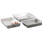 Thumbnail image #1 for Alegacy Foodservice Products Optima A12183 Aluminum Rectangular Roasting Pan, 12 x 18 x 3-1/2 in, Square Loop Handles Case of 6