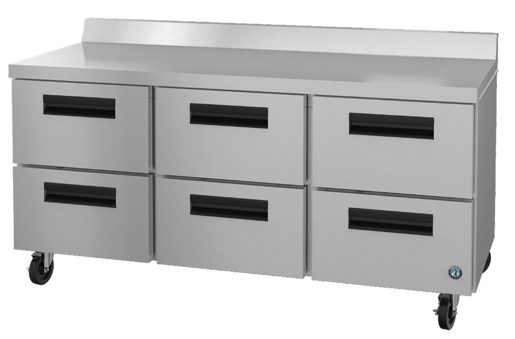 Product image #5 for Hoshizaki Steelheart 72-Inch Three-Section Worktop Refrigerator with 6 Drawers