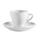 Thumbnail image #1 for CAC China E-3 Porcelain Coffee Cup and Round Saucer Set, 3-1/2 oz., Super White Case of 48