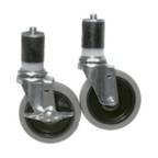 Thumbnail image #1 for Eagle Group CA8-SB Stem Table Casters, Set of 8, 4" Diameter, 4 Swivel and 4 Swivel/Brake, 115 lb Capacity Each, Resilient Tread