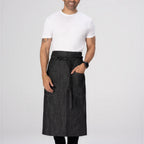 Thumbnail image #1 for Chef Works ALWXX022-BLK-0 Bistro Apron, Black, 19"L x 31"W, Poly/Cotton Blend, Two Pockets