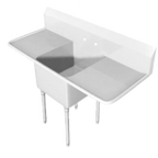 Thumbnail image #1 for IMC/Teddy SCS-14-2020-24RL 1-Compartment Stainless Steel Scullery Sink, 71"W x 24"D x 44"H, 20" x 20" x 14" Bowl, Left/Right Drainboards