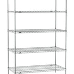 Thumbnail image #1 for Metro Super Erecta SE-3072C-74-S5 Wire Stationary Starter Shelving Unit, 72"W x 30"D x 74"H, Chrome, 5 Shelves