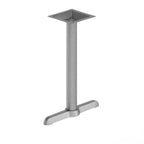 Thumbnail image #1 for Flash Furniture XU-T0522-SLV-GG Dining-Height T-Base Table Base, Cast Iron, Silver Powder-Coated, 3" Column, Pre-Welded Top Plate