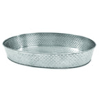Thumbnail image #1 for TableCraft Products Brickhouse Collection GPSS129 Oval Stainless Steel Serving Platter, 12" x 9", Brick Pattern Texture Case of 12
