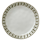 Thumbnail image #1 for Libbey Dulcet DULCET-1G Round Stoneware Plate, 10-5/8" Diameter, Gray with Lines & Dots