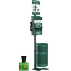 Thumbnail image #1 for Flash Furniture Kessler YAN-7XM755425-GG Pet Waste Station with Pedal Trash Can, Glow-in-the-Dark Sign, Roll Bag Dispenser & Hand Sanitizer Bottle