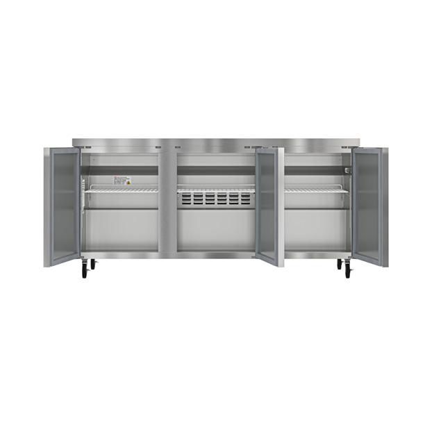 Product image #8 for 72-Inch Three-Section Undercounter Reach-In Refrigerator with Solid Stainless Steel Doors
