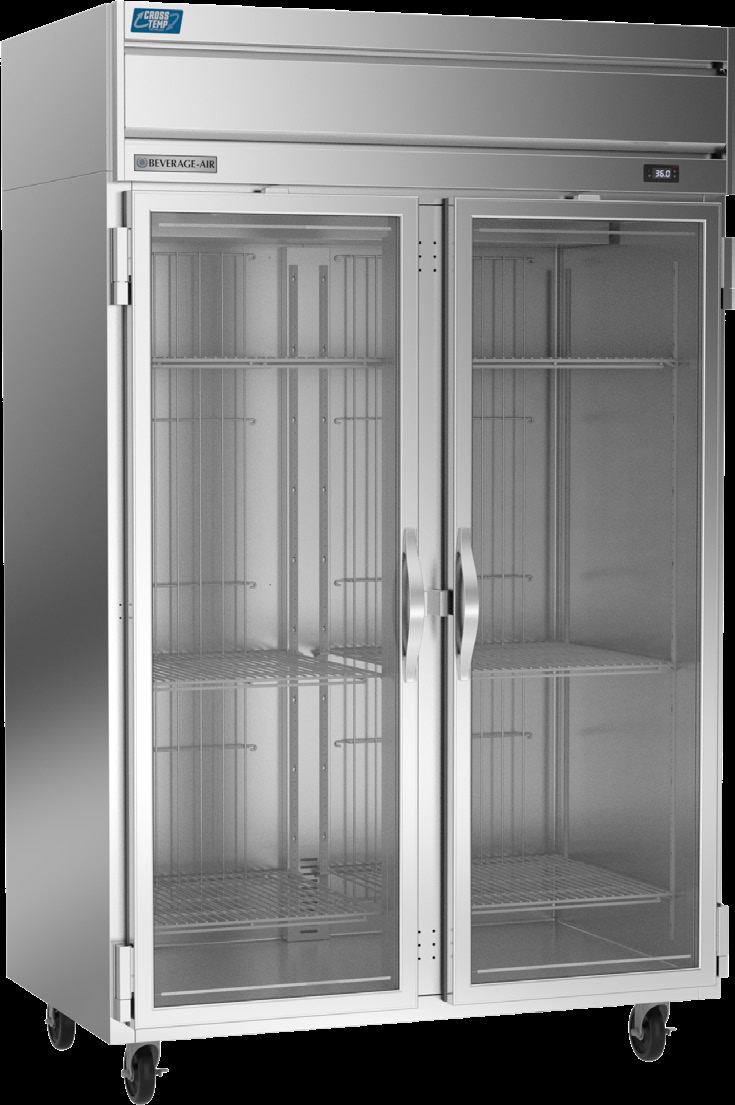 Product image #6 for Beverage-Air Cross Temp® Top-Mounted 2-Section Reach-In Convertible Refrigerator/Freezer with Hinged Glass Doors, 45.2 Cu. Ft.
